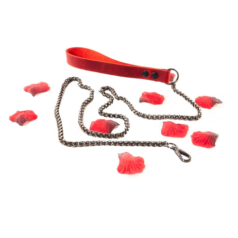 Komplettset aus Halsband, Armband oder Fußfesseln und Leine schwarz - rot Classic - Sparset! - SiaLinda.com